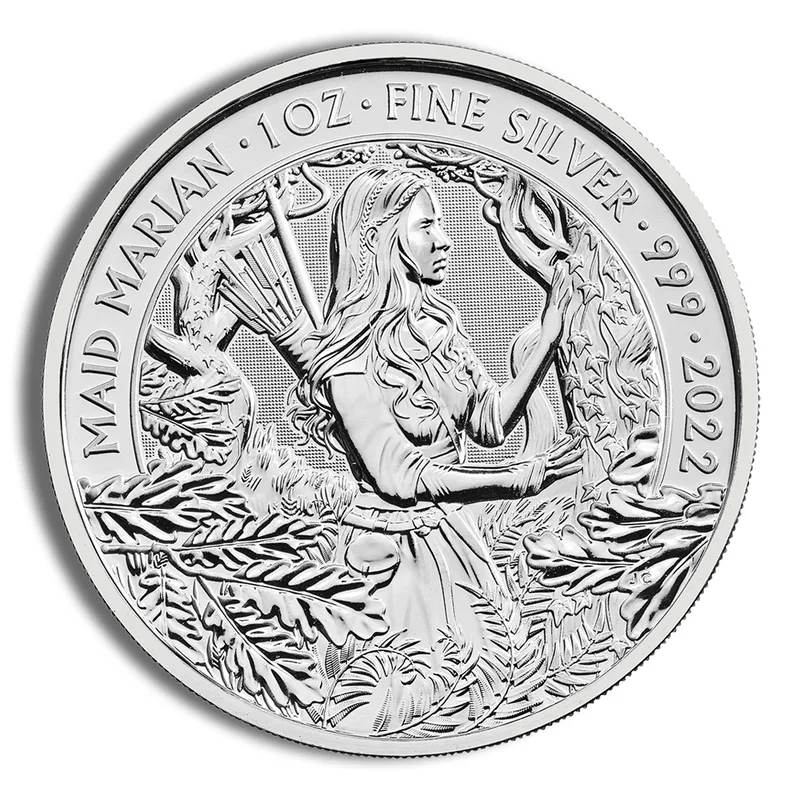 2022 1 oz Silver Great Britain Maid Marian BU — Silver bullion from Standard Bullion
