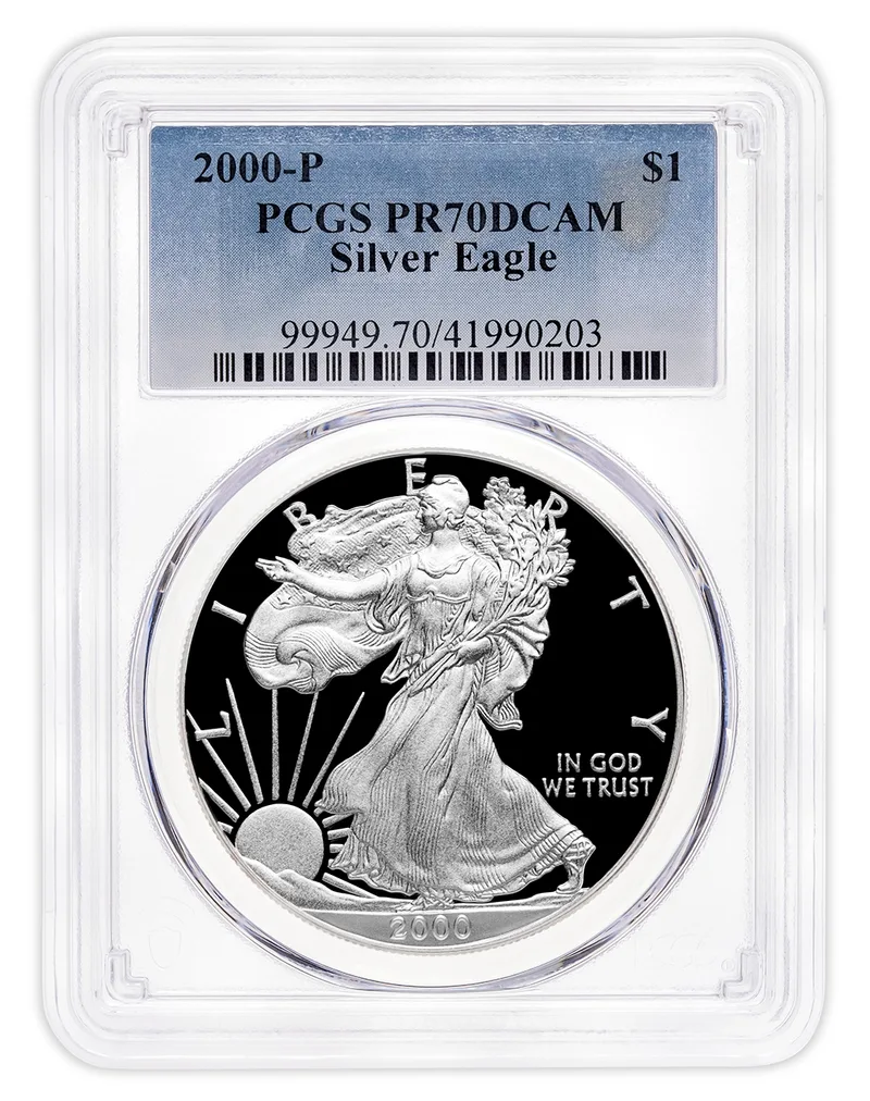 2000-P Proof Silver Eagle PCGS PR70 — Silver bullion from Standard Bullion
