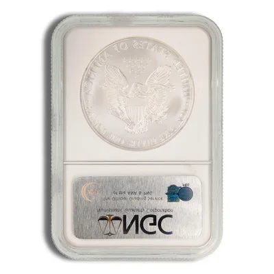 2008 Silver Eagle NGC MS70 — reverse view