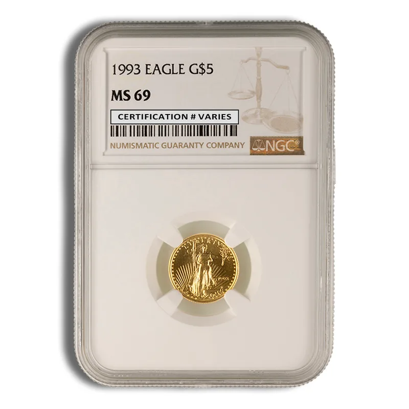 1993 1/10 oz Gold Eagle $5 NGC MS69 — Gold bullion from Standard Bullion