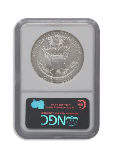 2008-P <body> Bald Eagle Silver Commem - NGC MS70 — reverse view