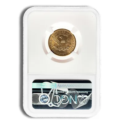 $5 Gold Liberty Half Eagle - NGC MS61 — reverse view