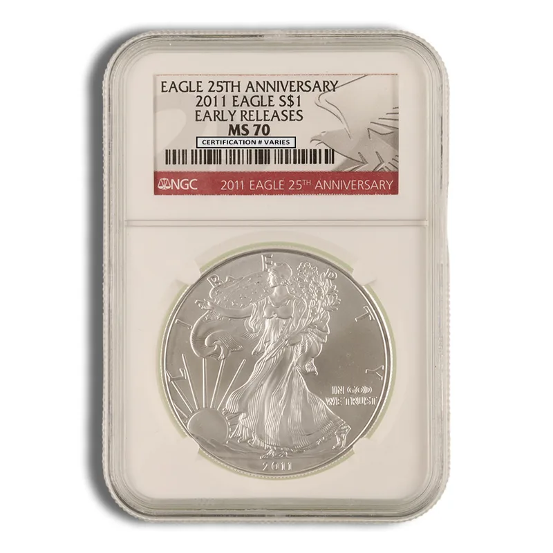 2011 Silver Eagle NGC MS70 Early Releases — Silver bullion from Standard Bullion