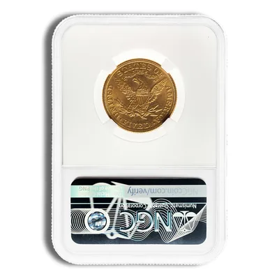 $5 Gold Liberty Half Eagle - NGC MS65 — reverse view