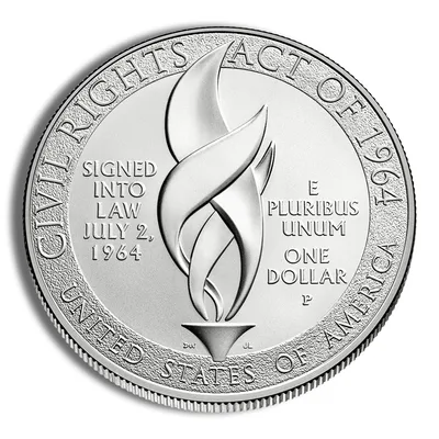 2014-P <body> Civil Rights Act Silver Commem - BU — reverse view