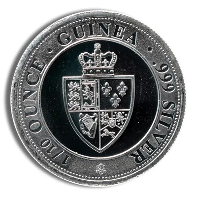 1/10 oz St. Helena Spade Guinea Shield Silver Coin (Year Varies) — reverse view