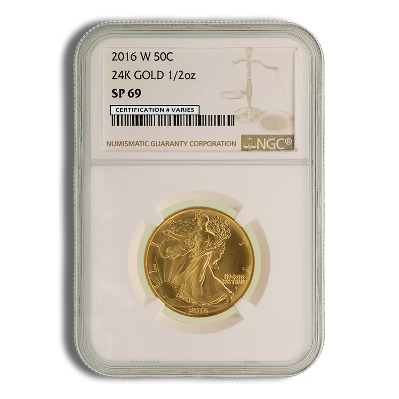 2016-W 1/2 oz Gold Walking Liberty Centennial Coin (Cap/Incomplete/Slab) — Gold bullion from Standard Bullion
