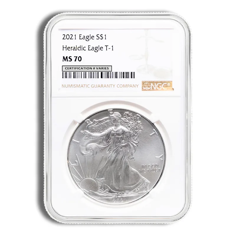 2021 Silver Eagle NGC MS70 (Type 1) — Silver bullion from Standard Bullion