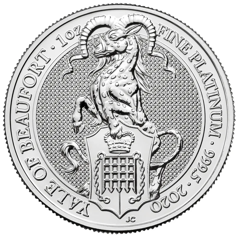 2020 1 oz Great Britain Queen's Beast Platinum Coin - Yale of Beaufort — Platinum bullion from Standard Bullion