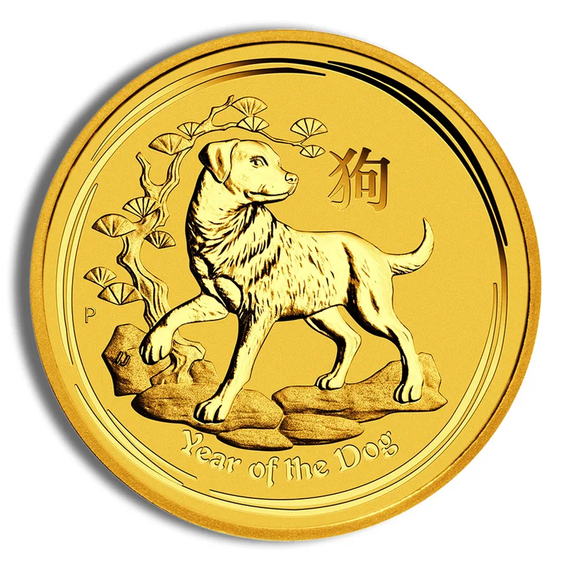 2018 1/4 oz Australia Gold Lunar Dog BU - Series II — Gold bullion from Standard Bullion