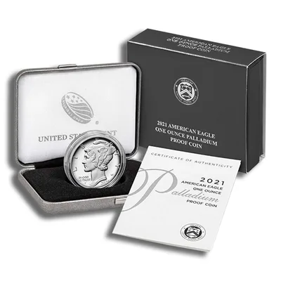 2021-W 1 oz Proof Palladium Eagle (w/ Box & COA) — packaging view