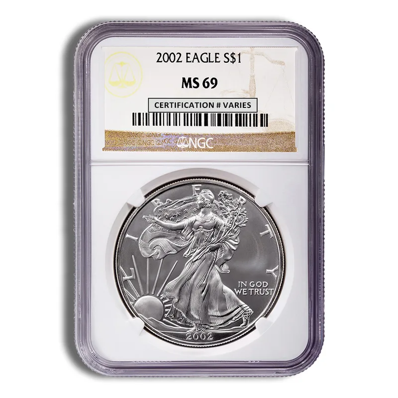 2002 Silver Eagle NGC MS69 — Silver bullion from Standard Bullion