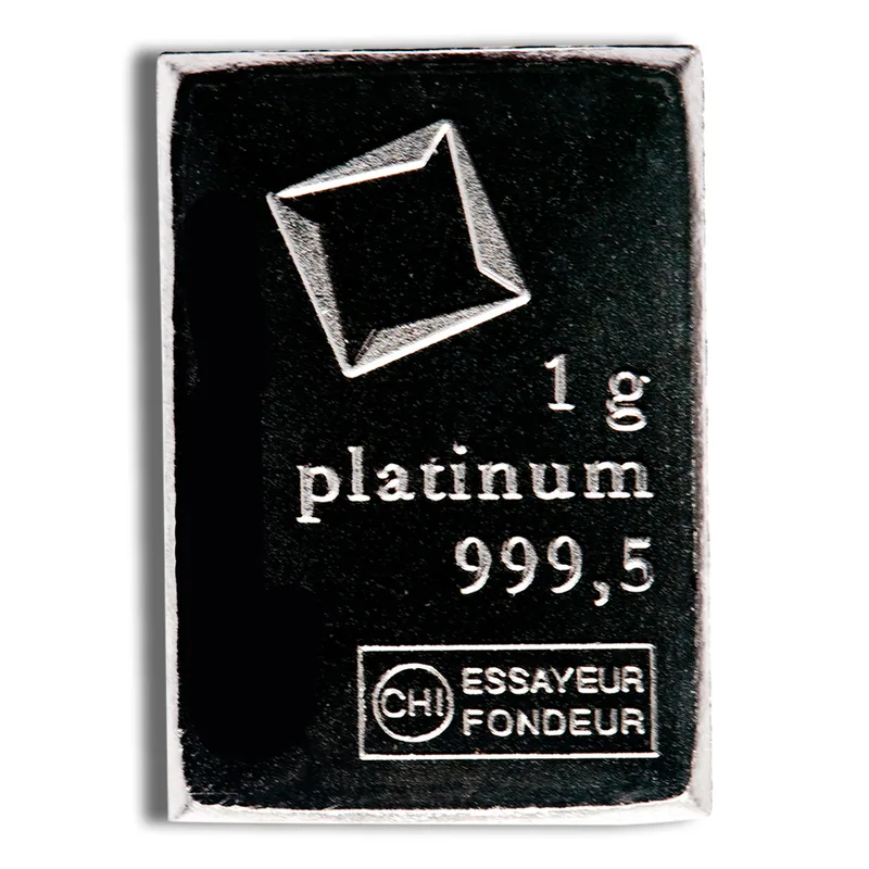 1 gram Platinum Bar - Brand Varies (No Card) — Platinum bullion from Standard Bullion