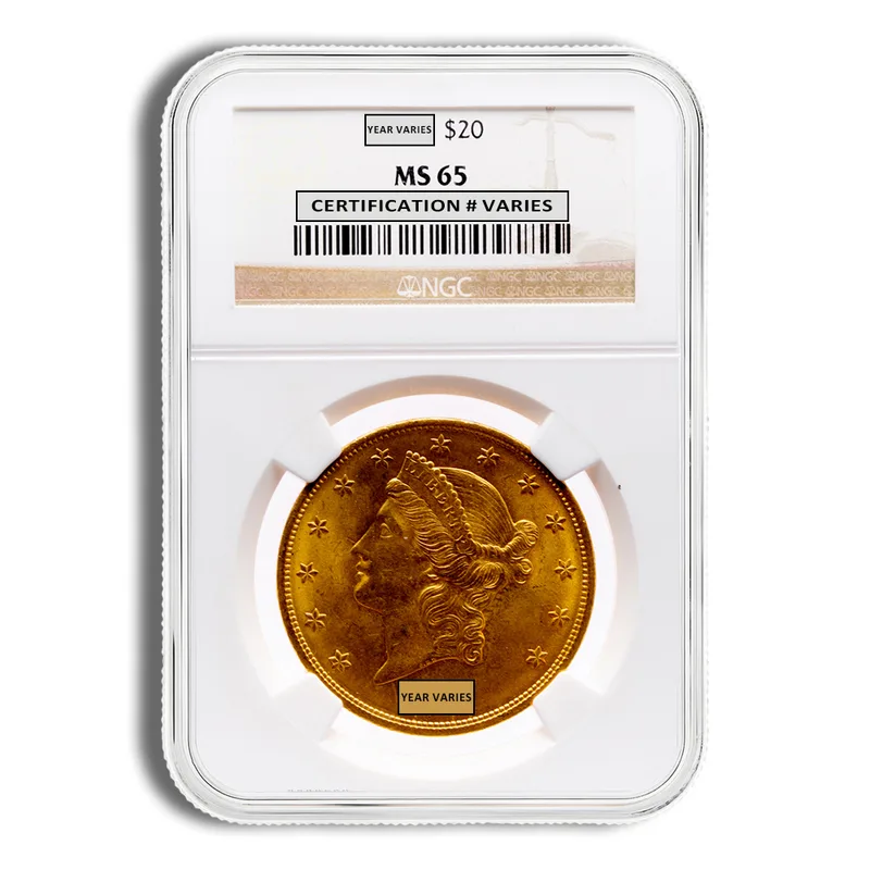 $20 Gold Liberty Double Eagle - NGC MS65 — Gold bullion from Standard Bullion