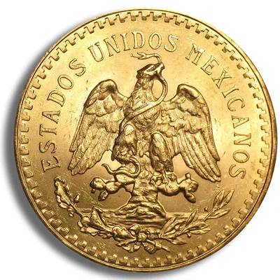 1922 Mexico Gold 50 Peso BU — reverse view