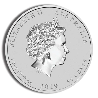 2019 1/2 oz Australia Silver Lunar Pig BU - Series II — reverse view