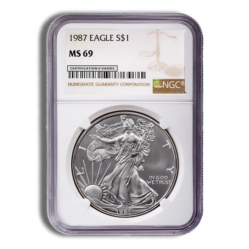 1987 Silver Eagle NGC MS69 — Silver bullion from Standard Bullion