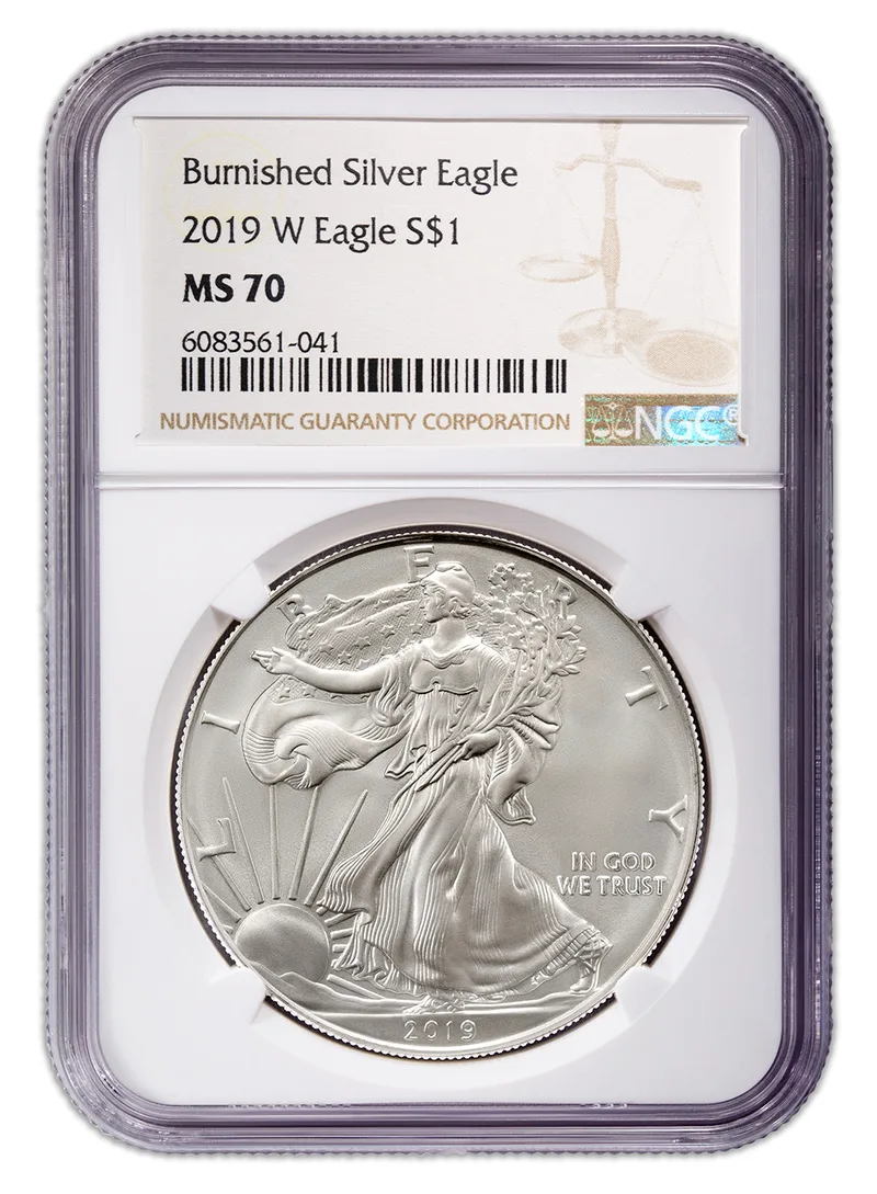 2019-W Burnished Silver Eagle NGC MS70 — Silver bullion from Standard Bullion