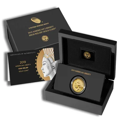 2019-W American Liberty High Relief Gold Coin (w/Box & COA) — packaging view