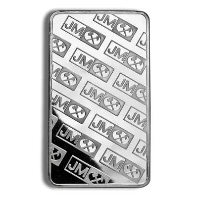 10 oz Silver Bar - Johnson Matthey - JM — reverse view