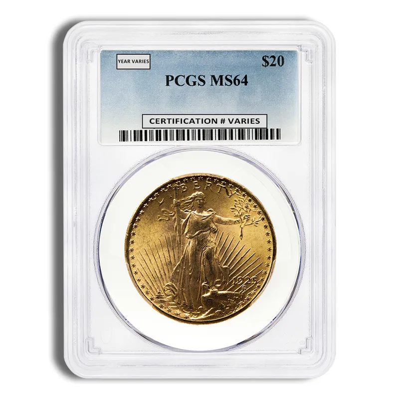 $20 Gold Saint-Gaudens Double Eagle - PCGS MS64 — Gold bullion from Standard Bullion