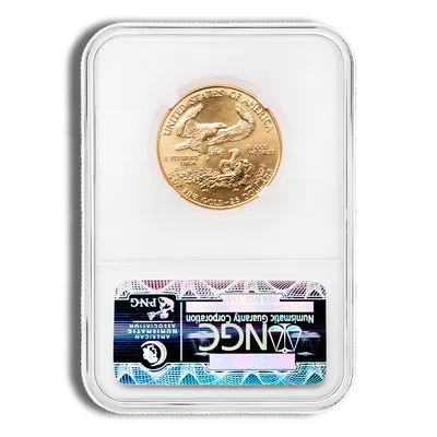 1986 1/2 oz Gold Eagle $25 NGC MS69 — reverse view