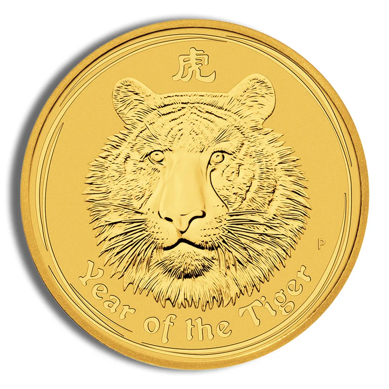 2010 2 oz Australia Gold Lunar Tiger BU - Series II — Gold bullion from Standard Bullion