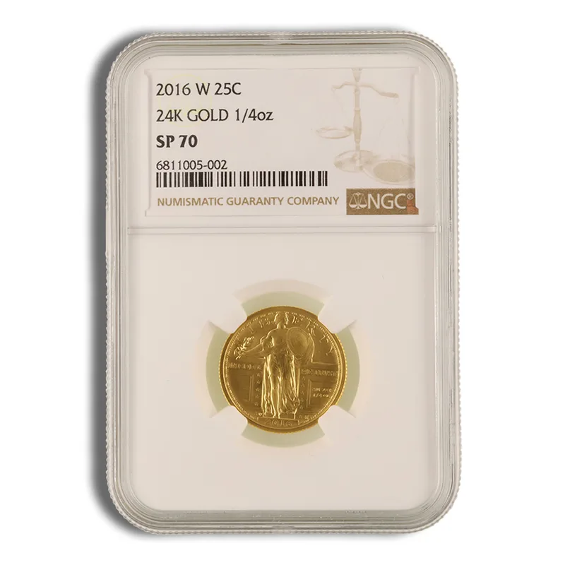 2016-W 1/4 oz Gold Standing Liberty Centennial Coin NGC SP70 — Gold bullion from Standard Bullion