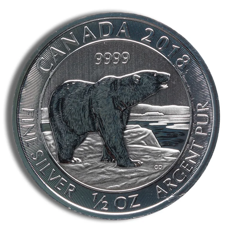 2018 1/2 oz Canadian Polar Bear Silver Coin — Silver bullion from Standard Bullion