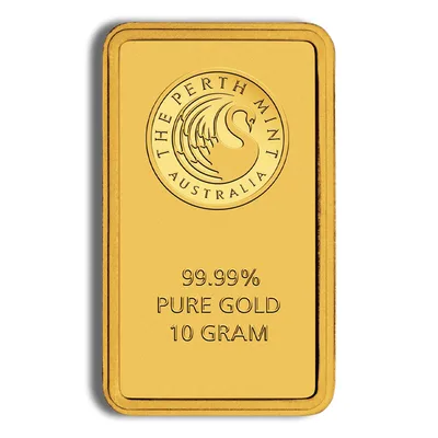 10 gram Gold Bar - Perth Mint (Carded) — detail view