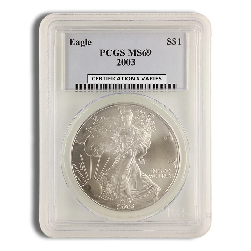 2003 Silver Eagle PCGS MS69 — Silver bullion from Standard Bullion