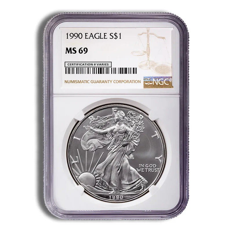 1990 Silver Eagle NGC MS69 — Silver bullion from Standard Bullion