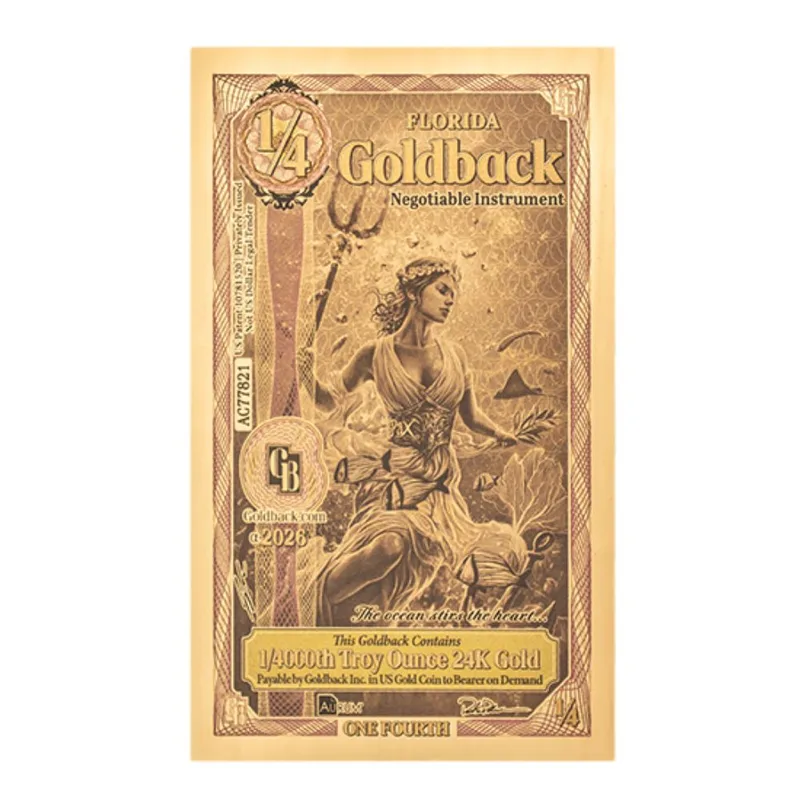 Florida 1/4 Goldback — Gold bullion from Standard Bullion