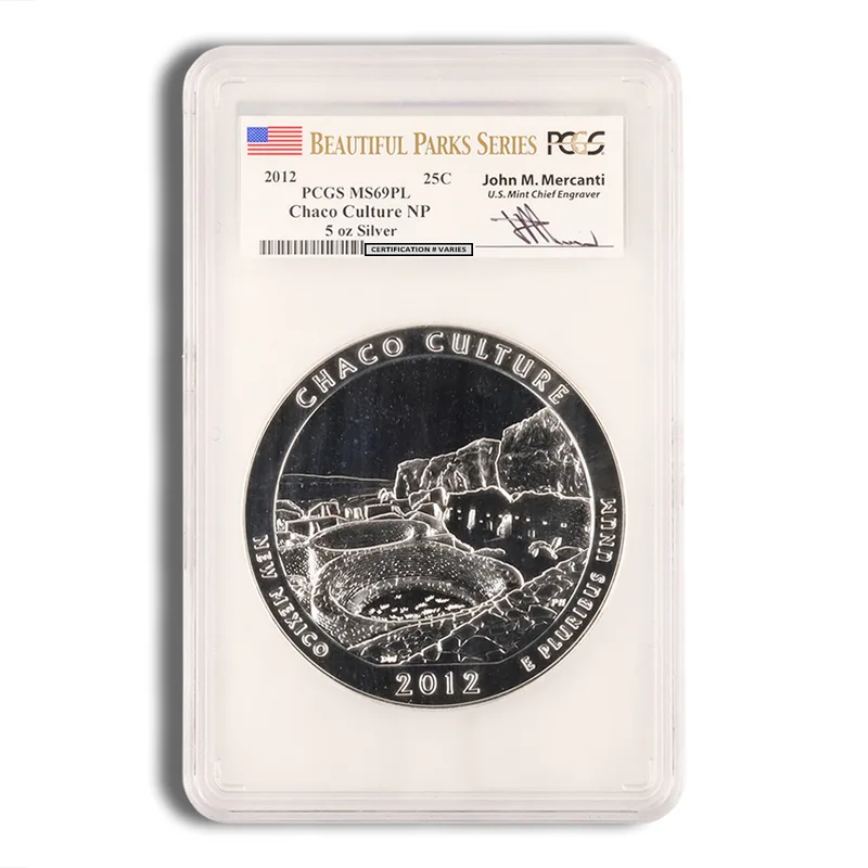 2012 5 oz ATB Chaco Culture Silver Coin PCGS MS69PL — Silver bullion from Standard Bullion