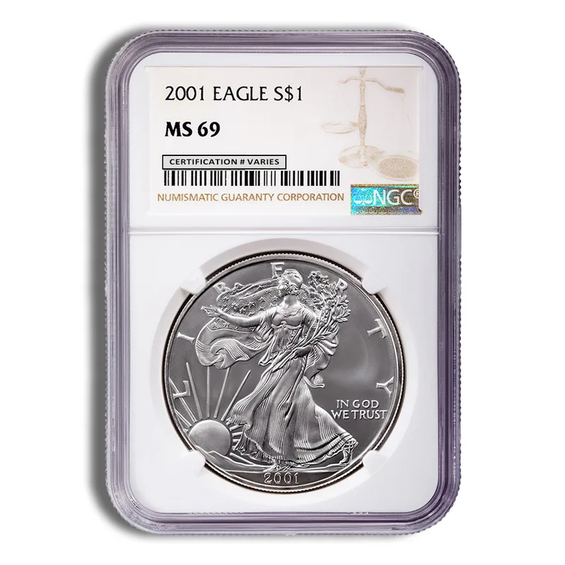 2001 Silver Eagle NGC MS69 — Silver bullion from Standard Bullion