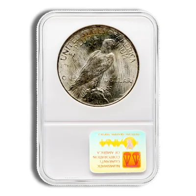 Peace Dollar - NGC MS64 (Toned) — reverse view