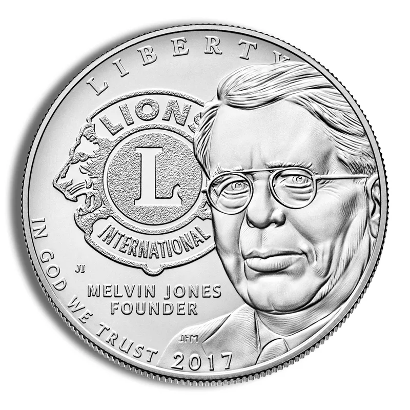 2017-P <body> Lions Club Centennial (Melvin Jones) Silver Commem - BU — Silver bullion from Standard Bullion