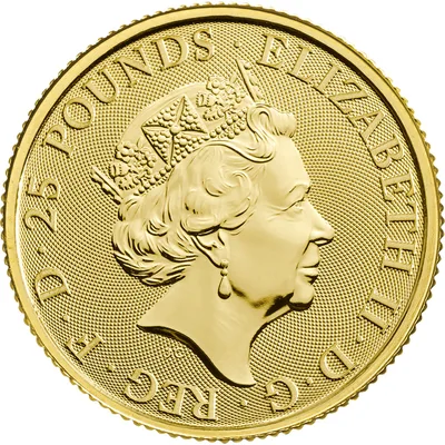 2018 1/4 oz Great Britain Queen's Beast Gold Coin - Bull — reverse view