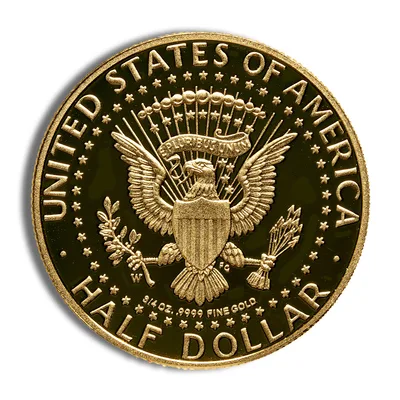 2014-W 3/4 oz JFK Half Dollar Gold Coin (Box & COA) — reverse view