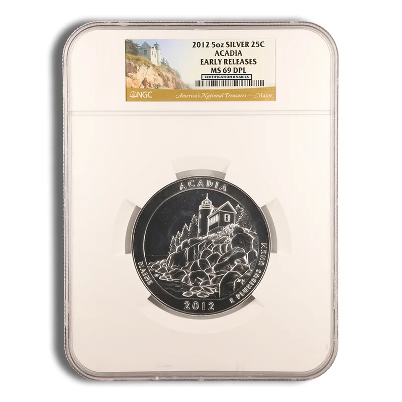 2012 5 oz ATB Acadia Silver Coin NGC MS69PL — Silver bullion from Standard Bullion