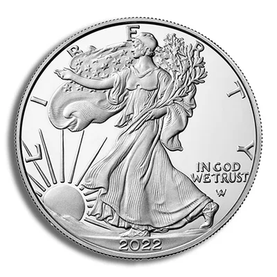 2022-W Proof Silver Eagle with Box & COA — reverse view
