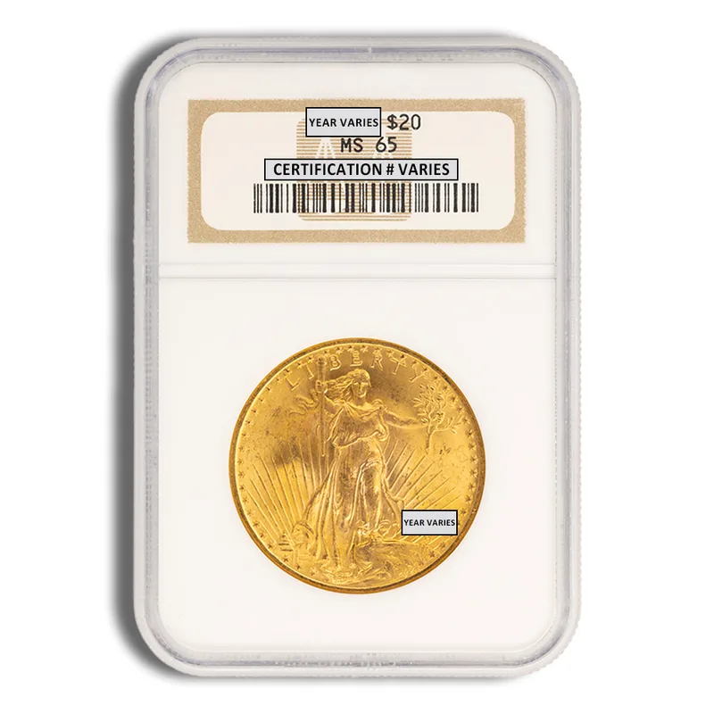 $20 Gold Saint-Gaudens Double Eagle - NGC MS65 — Gold bullion from Standard Bullion