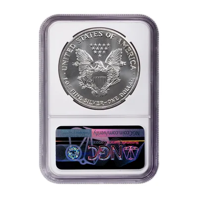 2011 Silver Eagle NGC MS69 — reverse view