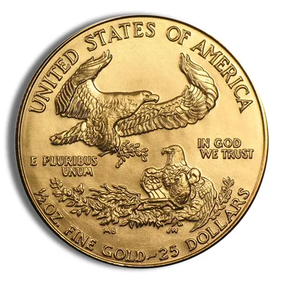 1987 1/2 oz Gold Eagle - BU (MCMLXXXVII) — reverse view