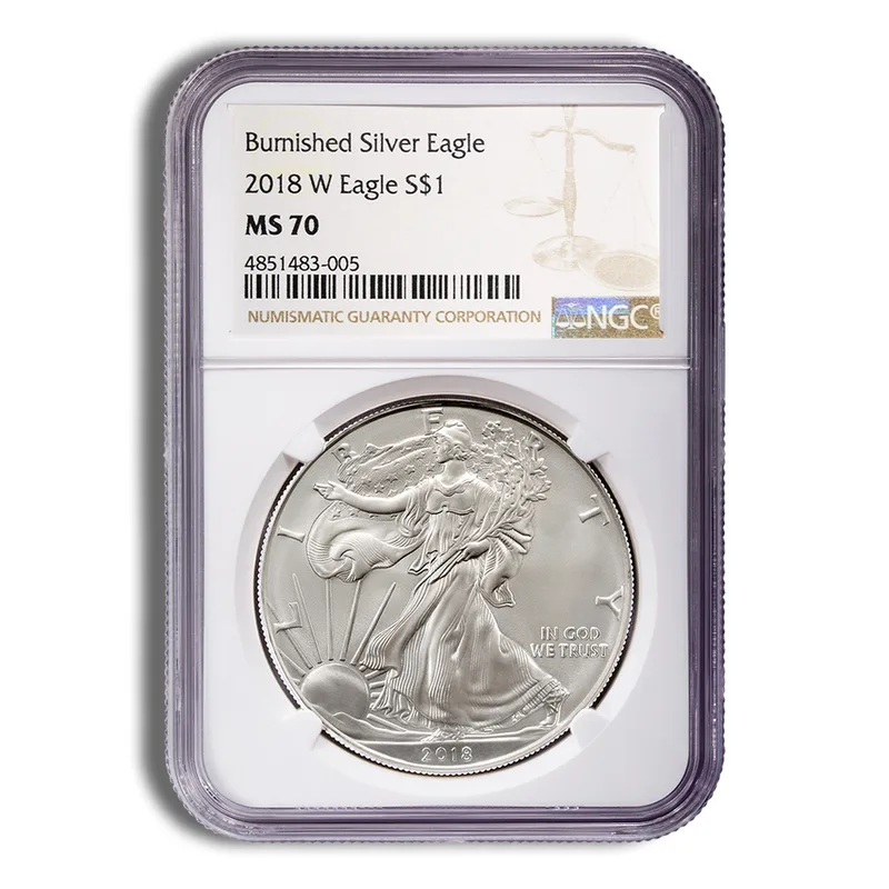 2018-W Burnished Silver Eagle NGC MS70 — Silver bullion from Standard Bullion