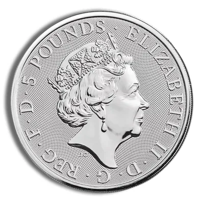 2019 2 oz Silver Great Britain Queen's Beasts - Falcon — reverse view