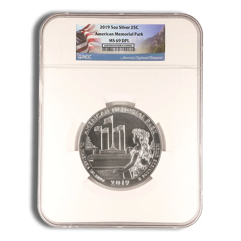2019 5 oz ATB American Memorial Park Silver Coin NGC MS69PL — Silver bullion from Standard Bullion
