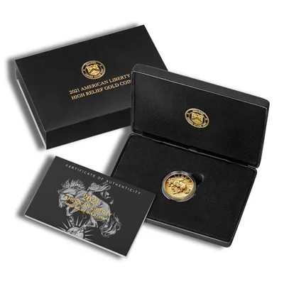 2021-W American Liberty High Relief Gold Coin (w/Box & COA) — packaging view