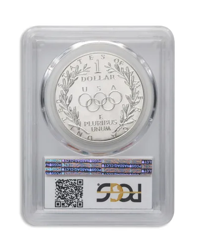 1988-D <body> Olympic Silver Commem - PCGS MS70 — reverse view