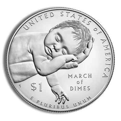 2015-P <body> March of Dimes Silver Commem - BU — reverse view